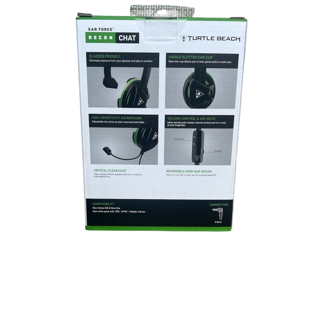 Turtle Beach Recon Chat Wired Headset - Black and Green - Picture 2 of 5